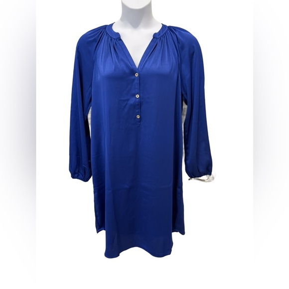 Lily Pulitzer Long Sleeve Satin Dress in Large - Picture 3 of 8